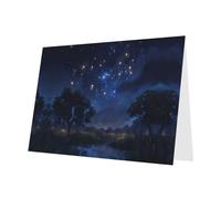 Dark Green Holiday greeting check blank card and pearl beautiful blank note block VVXBHGR Constellations in the stars Pattern