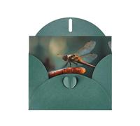Dark Green Holiday greeting check blank card and pearl beautiful blank note block VVXBHGR Dragonfly on a mushroom Pattern