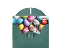 Dark Green Holiday greeting check blank card and pearl beautiful blank note block VVXBHGR Easter eggs sprinkled with love Pattern