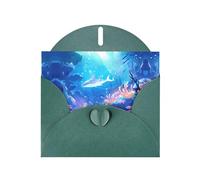 Dark Green Holiday greeting check blank card and pearl beautiful blank note block VVXBHGR Fantastic undersea adventure Pattern