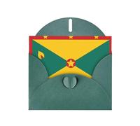 Dark Green Holiday greeting check blank card and pearl beautiful blank note block VVXBHGR Flag of Grenada Pattern