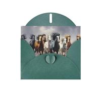 Dark Green Holiday greeting check blank card and pearl beautiful blank note block VVXBHGR Horses in a tornado Pattern