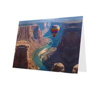 Dark Green Holiday greeting check blank card and pearl beautiful blank note block VVXBHGR Hot air balloons in the canyon Pattern