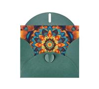 Dark Green Holiday greeting check blank card and pearl beautiful blank note block VVXBHGR Kaleidoscope Mandala Pattern