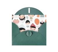 Dark Green Holiday greeting check blank card and pearl beautiful blank note block VVXBHGR Little people image drawing Pattern