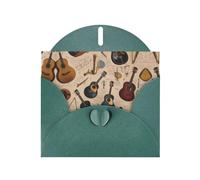 Dark Green Holiday greeting check blank card and pearl beautiful blank note block VVXBHGR Notes music guitar Pattern
