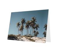 Dark Green Holiday greeting check blank card and pearl beautiful blank note block VVXBHGR Palm trees by the sea Pattern