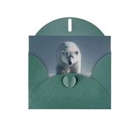 Dark Green Holiday greeting check blank card and pearl beautiful blank note block VVXBHGR Polar bear on the snowy plains Pattern