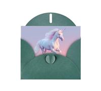 Dark Green Holiday greeting check blank card and pearl beautiful blank note block VVXBHGR Running unicorn Pattern