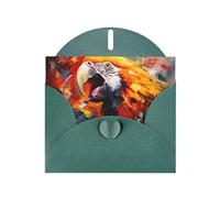 Dark Green Holiday greeting check blank card and pearl beautiful blank note block VVXBHGR Screaming Parrot Pattern