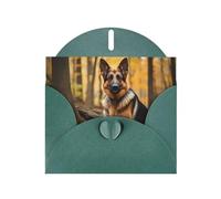 Dark Green Holiday greeting check blank card and pearl beautiful blank note block VVXBHGR Smart shepherd dog Pattern