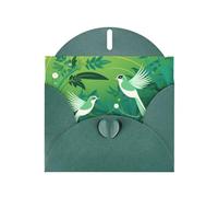 Dark Green Holiday greeting check blank card and pearl beautiful blank note block VVXBHGR Strange Bird Pattern