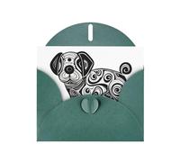 Dark Green Holiday greeting check blank card and pearl beautiful blank note block VVXBHGR Strange Dog Pattern