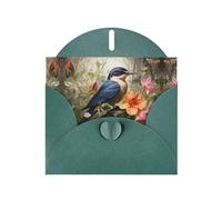 Dark Green Holiday greeting check blank card and pearl beautiful blank note block VVXBHGR Swallow in the flowers Pattern
