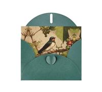 Dark Green Holiday greeting check blank card and pearl beautiful blank note block VVXBHGR Swallow on the vine Pattern