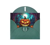 Dark Green Holiday greeting check blank card and pearl beautiful blank note block VVXBHGR Terror Pumpkin Pattern