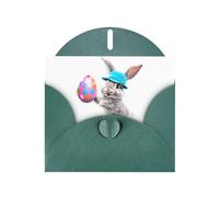 Dark Green Holiday greeting check blank card and pearl beautiful blank note block VVXBHGR The animal holding an easter egg Pattern