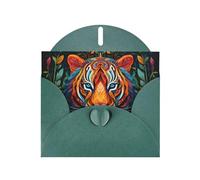 Dark Green Holiday greeting check blank card and pearl beautiful blank note block VVXBHGR The mighty tiger. Pattern