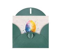 Dark Green Holiday greeting check blank card and pearl beautiful blank note block VVXBHGR Watercolor splash egg Pattern
