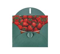 Dark Green HYTTER cute strawberries Prints Greeting Card for Christmas, Birthdays, and Anniversaries
