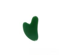Dark Green Jade Scraping Tool Set - Face & Body Massage Stone, Eye Roller Beauty Jade Stone, Anti-Aging, Skin Care - Wave, Triangle, Coin, Fish Shape (Single Open (Heart Shape))