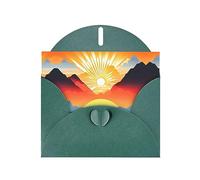Dark Green JKIEGOQ Bright sunrise Prints Greeting Card 4 x 6 in for Christmas, Valentine's Day, Wedding, Party Invitation Cards