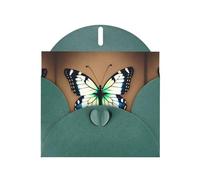 Dark Green JKIEGOQ Cute little butterfly Prints Greeting Card 4 x 6 in for Christmas, Valentine's Day, Wedding, Party Invitation Cards