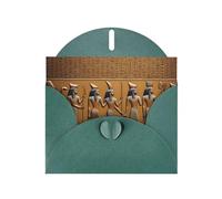 Dark Green JKIEGOQ Egypt Hieroglyphics Prints Greeting Card 4 x 6 in for Christmas, Valentine's Day, Wedding, Party Invitation Cards
