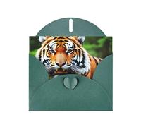 Dark Green JKIEGOQ Fierce tiger Prints Greeting Card 4 x 6 in for Christmas, Valentine's Day, Wedding, Party Invitation Cards