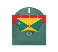Dark Green JKIEGOQ Flag of Grenada Prints Greeting Card 4 x 6 in for Christmas, Valentine's Day, Wedding, Party Invitation Cards