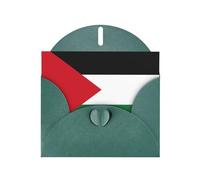 Dark Green JKIEGOQ Flag of the State of Palestine Prints Greeting Card 4 x 6 in for Christmas, Valentine's Day, Wedding, Party Invitation Cards