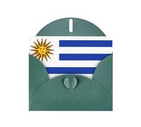 Dark Green JKIEGOQ Flag of Uruguay Prints Greeting Card 4 x 6 in for Christmas, Valentine's Day, Wedding, Party Invitation Cards