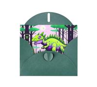Dark Green JKIEGOQ Green dinosaur Prints Greeting Card 4 x 6 in for Christmas, Valentine's Day, Wedding, Party Invitation Cards