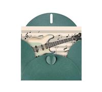 Dark Green JKIEGOQ Guitar Bass Music Musical Instruments Prints Greeting Card 4 x 6 in for Christmas, Valentine's Day, Wedding, Party Invitation Cards