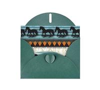 Dark Green JKIEGOQ Horse Stripes Pattern Prints Greeting Card 4 x 6 in for Christmas, Valentine's Day, Wedding, Party Invitation Cards