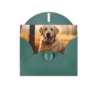 Dark Green JKIEGOQ Labrador Retriever Dog Prints Greeting Card 4 x 6 in for Christmas, Valentine's Day, Wedding, Party Invitation Cards
