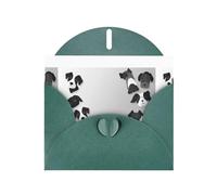 Dark Green JKIEGOQ Little black dog on white paper Prints Greeting Card 4 x 6 in for Christmas, Valentine's Day, Wedding, Party Invitation Cards