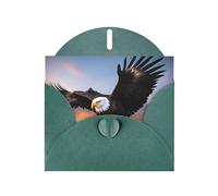 Dark Green JKIEGOQ Mighty Bald Eagle Prints Greeting Card 4 x 6 in for Christmas, Valentine's Day, Wedding, Party Invitation Cards