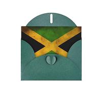 Dark Green JKIEGOQ Old Jamaican Flag Prints Greeting Card 4 x 6 in for Christmas, Valentine's Day, Wedding, Party Invitation Cards