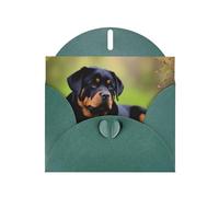 Dark Green JKIEGOQ rottweiler wallpaper Prints Greeting Card 4 x 6 in for Christmas, Valentine's Day, Wedding, Party Invitation Cards