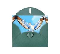 Dark Green JKIEGOQ Seagulls in flight Prints Greeting Card 4 x 6 in for Christmas, Valentine's Day, Wedding, Party Invitation Cards