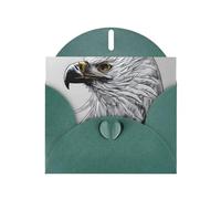 Dark Green JKIEGOQ Sketching an eagle Prints Greeting Card 4 x 6 in for Christmas, Valentine's Day, Wedding, Party Invitation Cards