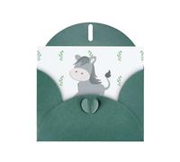 Dark Green JKIEGOQ smiling donkey Prints Greeting Card 4 x 6 in for Christmas, Valentine's Day, Wedding, Party Invitation Cards