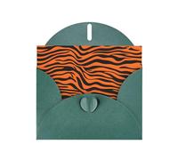 Dark Green JKIEGOQ Tiger Stripes Orange Pattern Prints Greeting Card 4 x 6 in for Christmas, Valentine's Day, Wedding, Party Invitation Cards