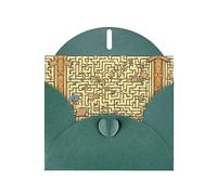 Dark Green JKIEGOQ Treasure Maze Prints Greeting Card 4 x 6 in for Christmas, Valentine's Day, Wedding, Party Invitation Cards