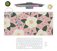 Dark Green Leaves Desk Pad Mouse and Keyboard Mat with Non-Slip Rubber Base Smooth Face Desk Mouse Pad 80X30 cm Large Mousemat Decor Accessories Home Gifts Mousepads for School Home Office Gaming