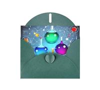 Dark Green MJHKXLJ Abstract Science Chemistry Prints Pearlized Greeting Card - Envelope Included - Perfect for Christmas, Birthdays, Valentines, Weddings, and More