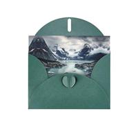 Dark Green MJHKXLJ Glacier Fjord, Alaska Prints Pearlized Greeting Card - Envelope Included - Perfect for Christmas, Birthdays, Valentines, Weddings, and More