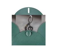 Dark Green MJHKXLJ Happy Notes Prints Pearlized Greeting Card - Envelope Included - Perfect for Christmas, Birthdays, Valentines, Weddings, and More