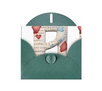Dark Green MJHKXLJ I love you letter print Prints Pearlized Greeting Card - Envelope Included - Perfect for Christmas, Birthdays, Valentines, Weddings, and More
